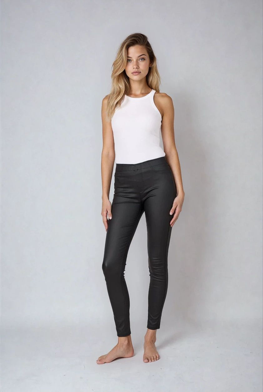MARC LAUGE ALEIA COATED LEGGINGS LEGGINGS 8099 BLACK COATED