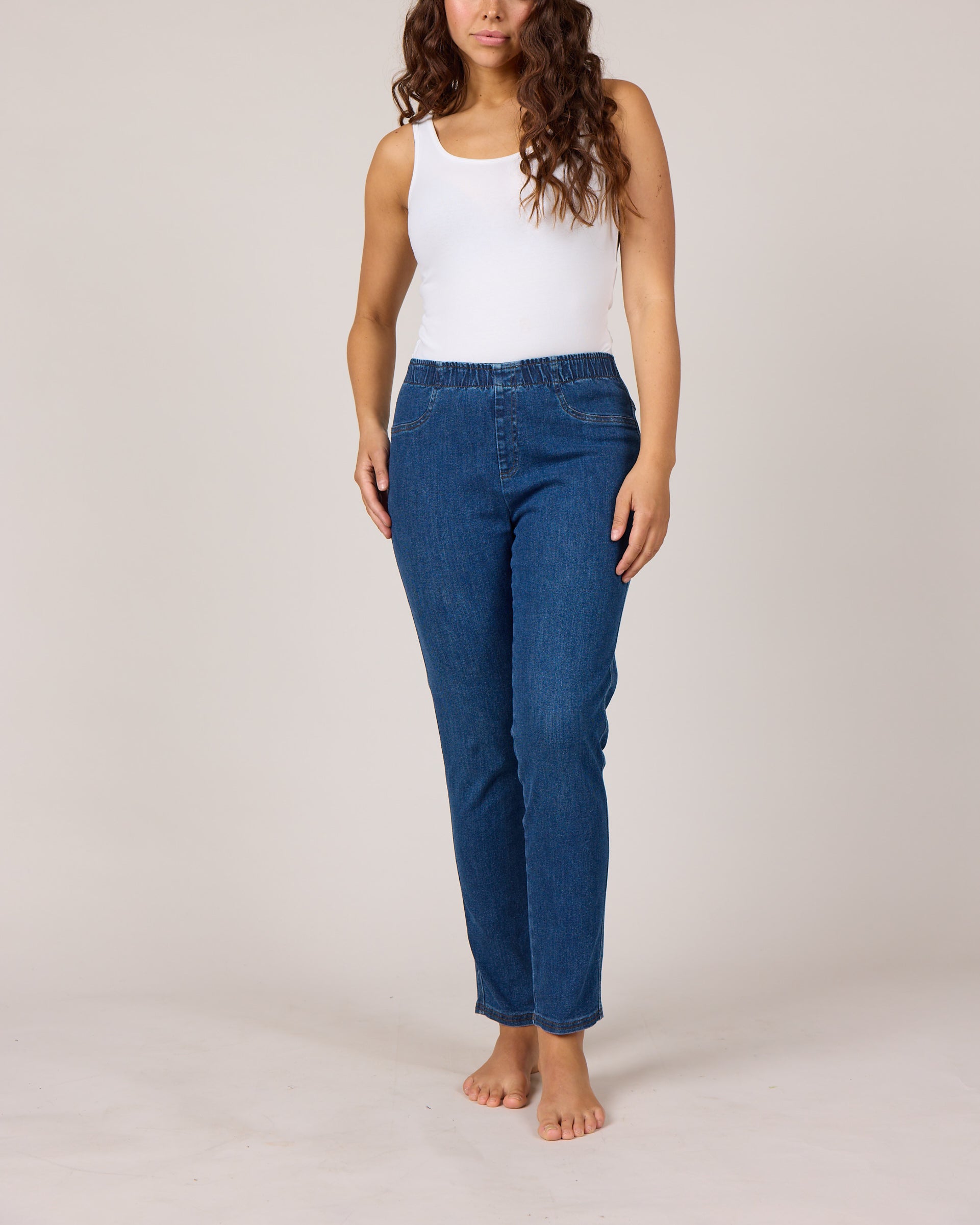DNYcph Plus Size Aleia Denim Leggings LEGGINGS 9396 DENIM USED