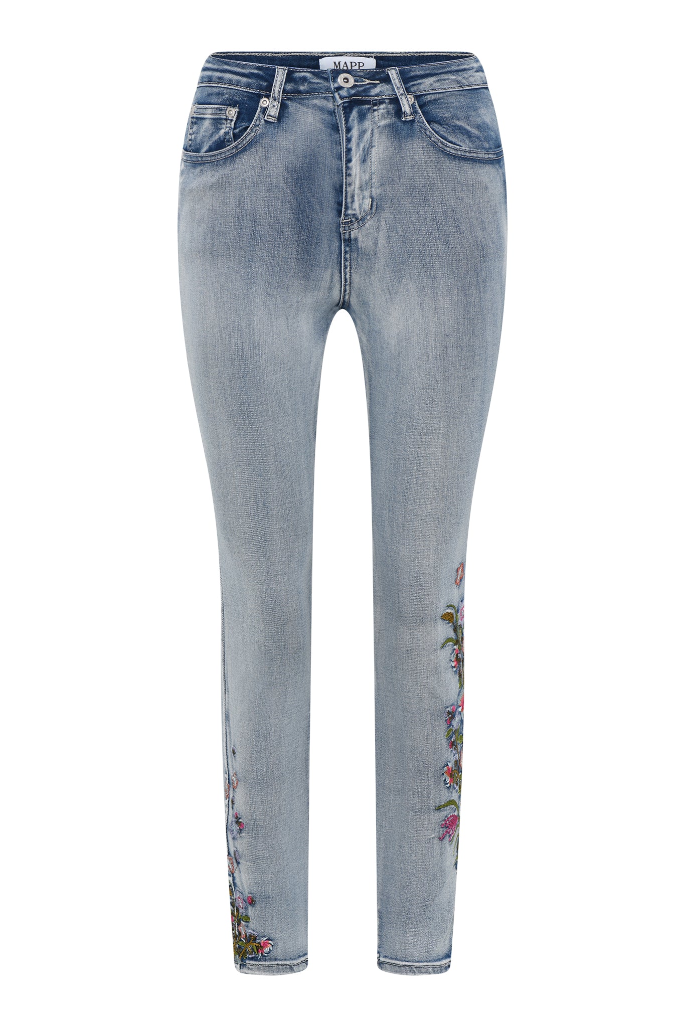 MAPP ANGEL EMB DENIM JEANS DENIM/TWILL 919699 BENNETON LIGHT BLUE