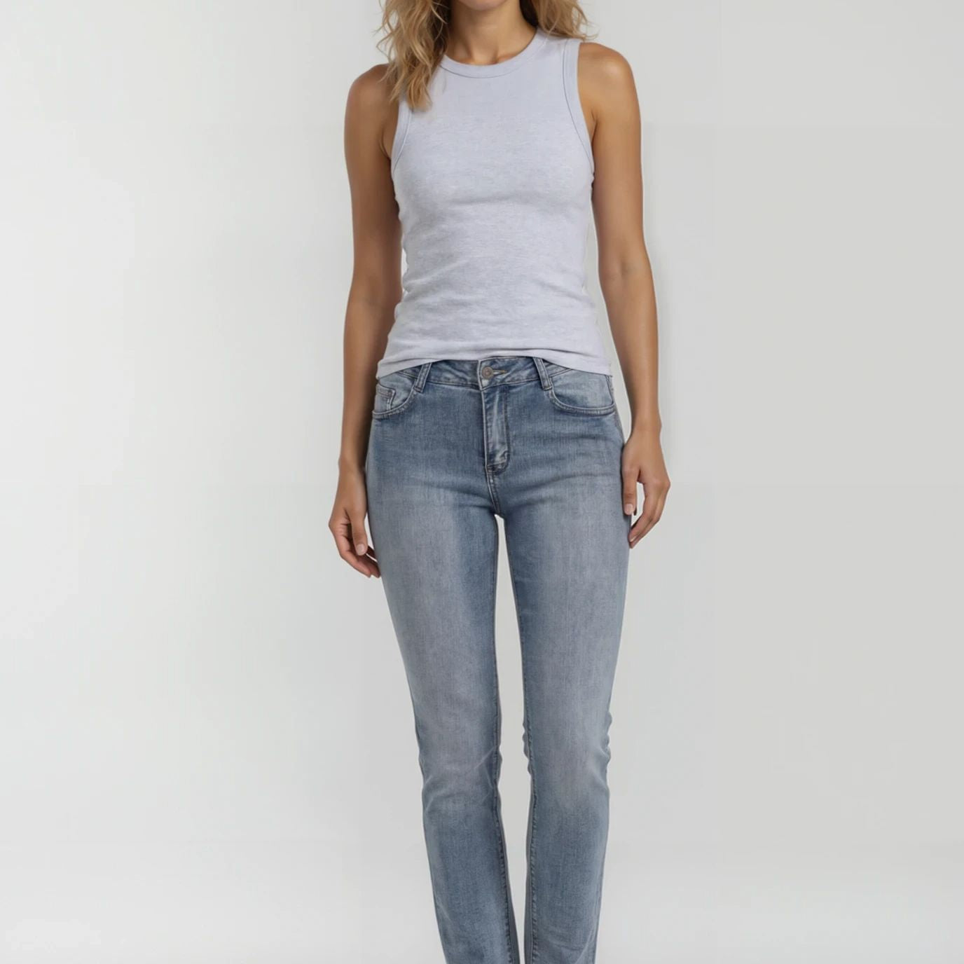 MAPP ANGEL JEANS BOW FIT DENIM DENIM/TWILL 9196 LIGHT BLUE USED