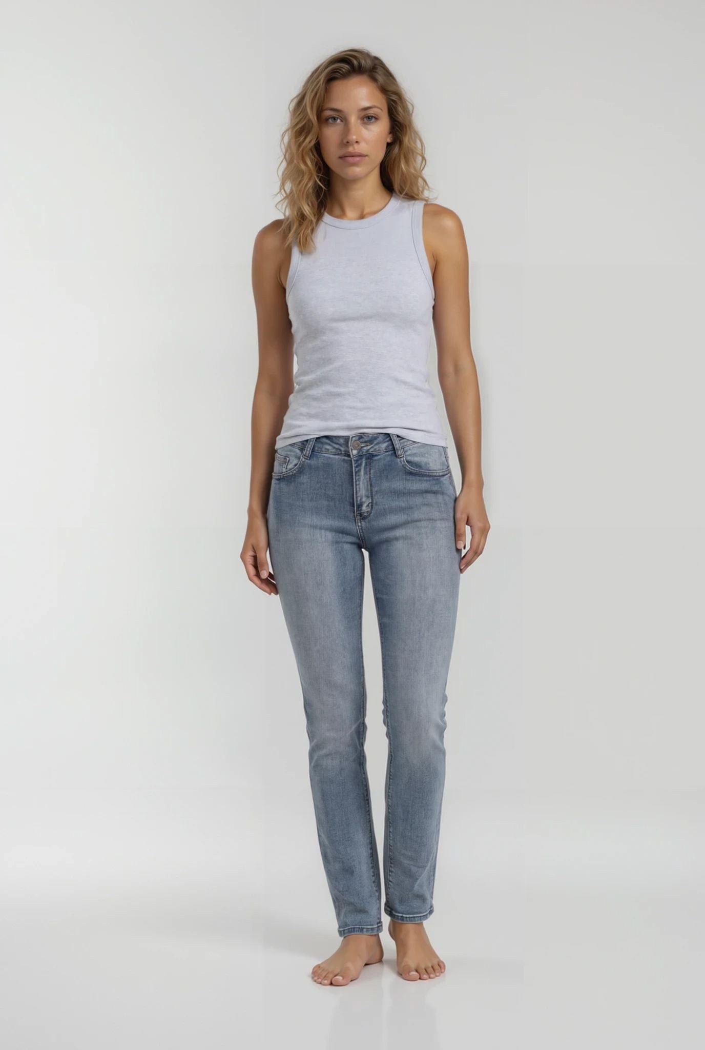 MAPP ANGEL JEANS BOW FIT DENIM DENIM/TWILL 9196 LIGHT BLUE USED