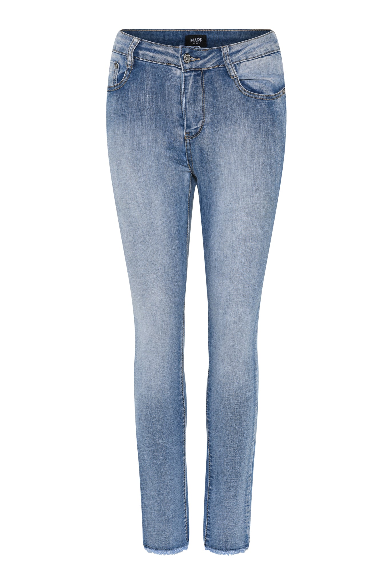 MAPP ANGEL RAW EDGE DENIM JEANS DENIM/TWILL 9196 LIGHT BLUE USED