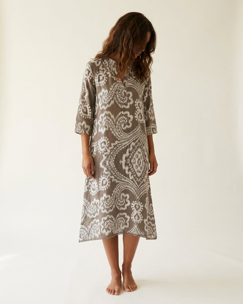 MAPP ANGIE LINEN DRESS LINEN 136 FANGO