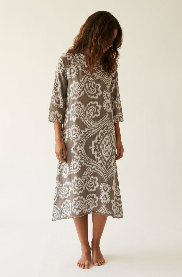 MAPP ANGIE LINEN DRESS LINEN 136 FANGO