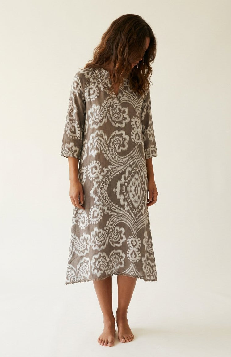 MAPP ANGIE LINEN DRESS LINEN 136 FANGO