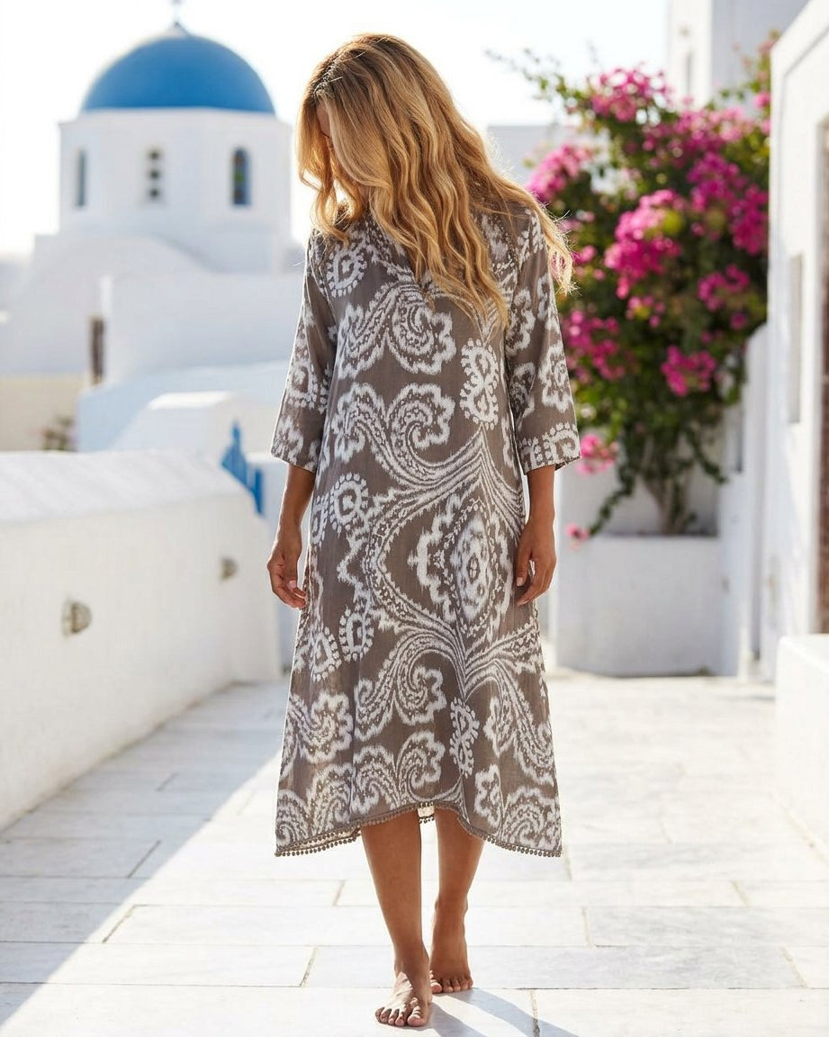 MAPP ANGIE LINEN DRESS LINEN 136 FANGO