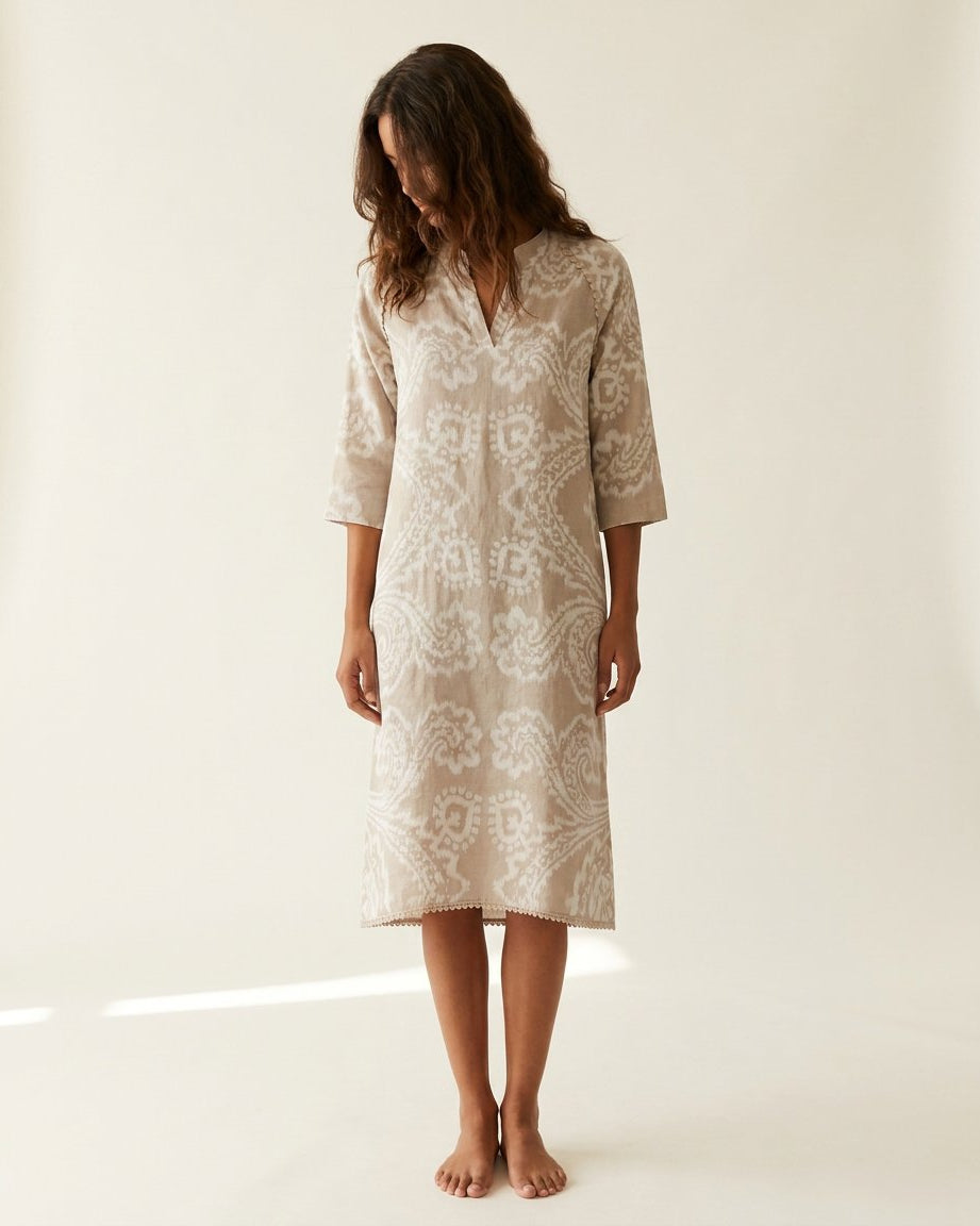 MAPP ANGIE LINEN DRESS LINEN 27 SAND