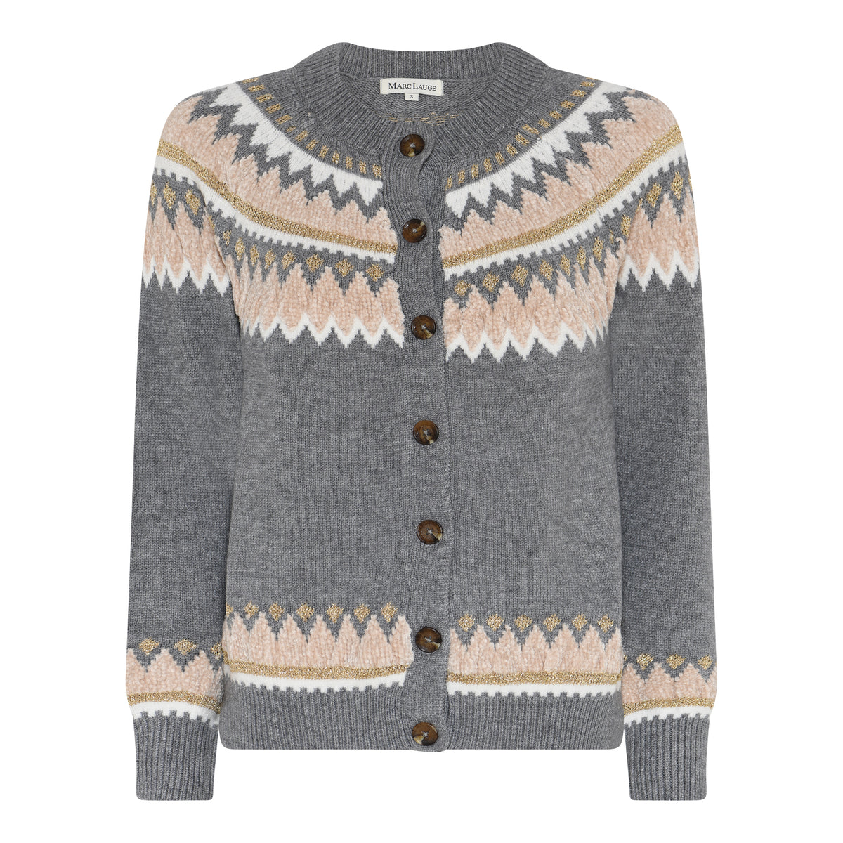 M JEANS ARNDAL CARDIGAN KNITWEAR 253 LIGHT GREY MELANGE