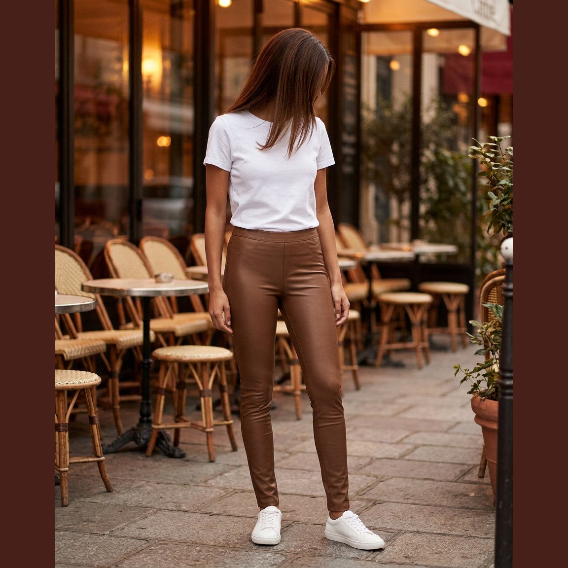 MAPP Aleia Coated Leggings LEGGINGS 12299 SOFT CAMEL COATED