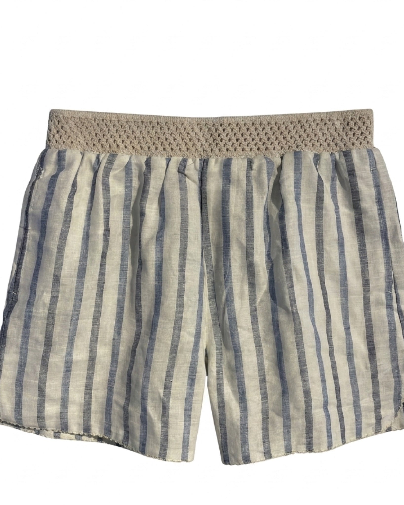 MARC LAUGE Ann Linen Stripe Shorts | Marc Lauge LINEN 104 NAVY