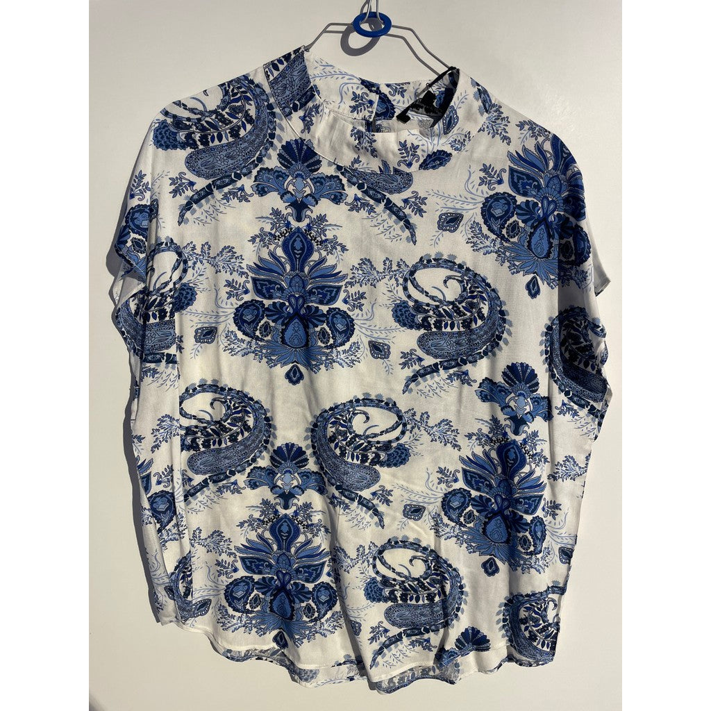MARC LAUGE BASIC PAISLEY TOP BLOUSE/SHIRT 109 SKY BLUE