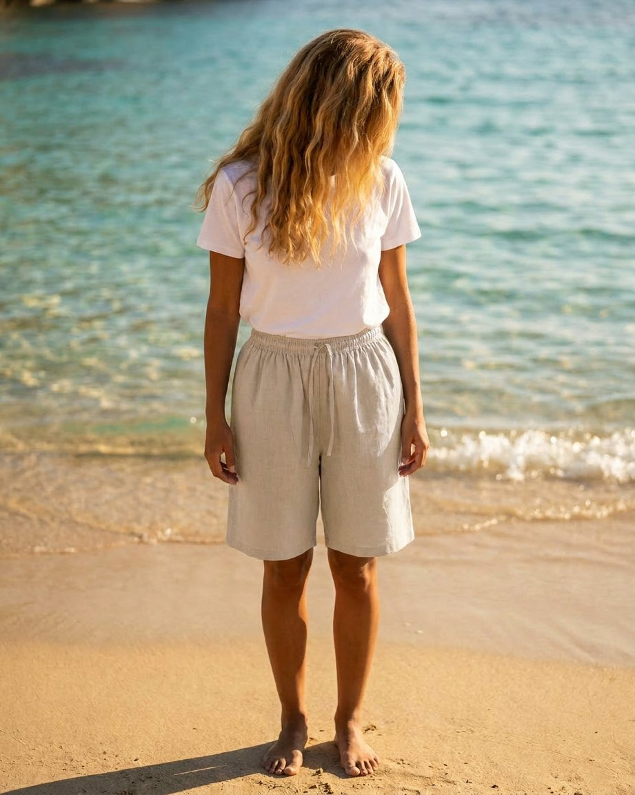 M JEANS BELLA COTTON SHORTS SHORTS/SKIRT 27 SAND