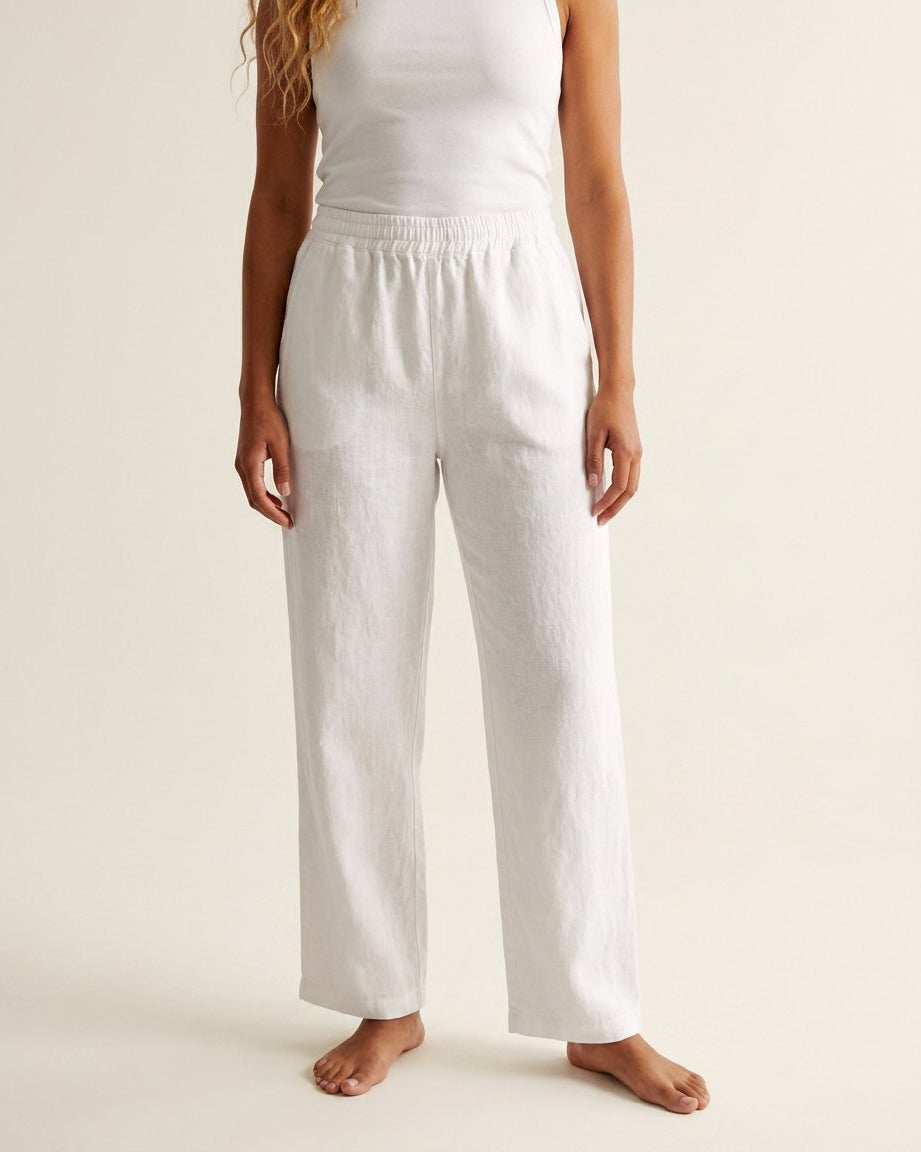 MOONDUST BELLA LIN PANT LINEN 10 WHITE