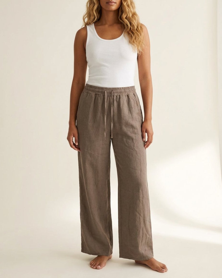 MOONDUST BELLA LIN PANT LINEN 136 FANGO