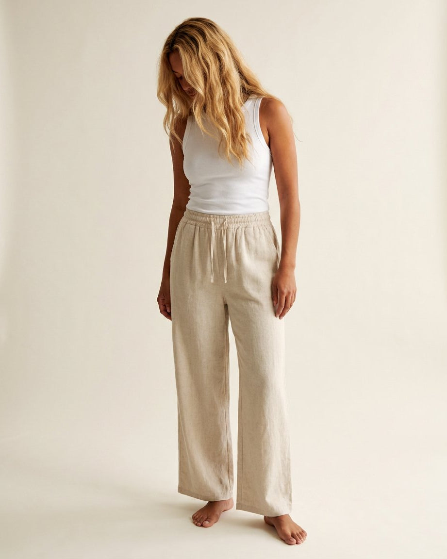 MOONDUST BELLA LIN PANT LINEN 27 SAND
