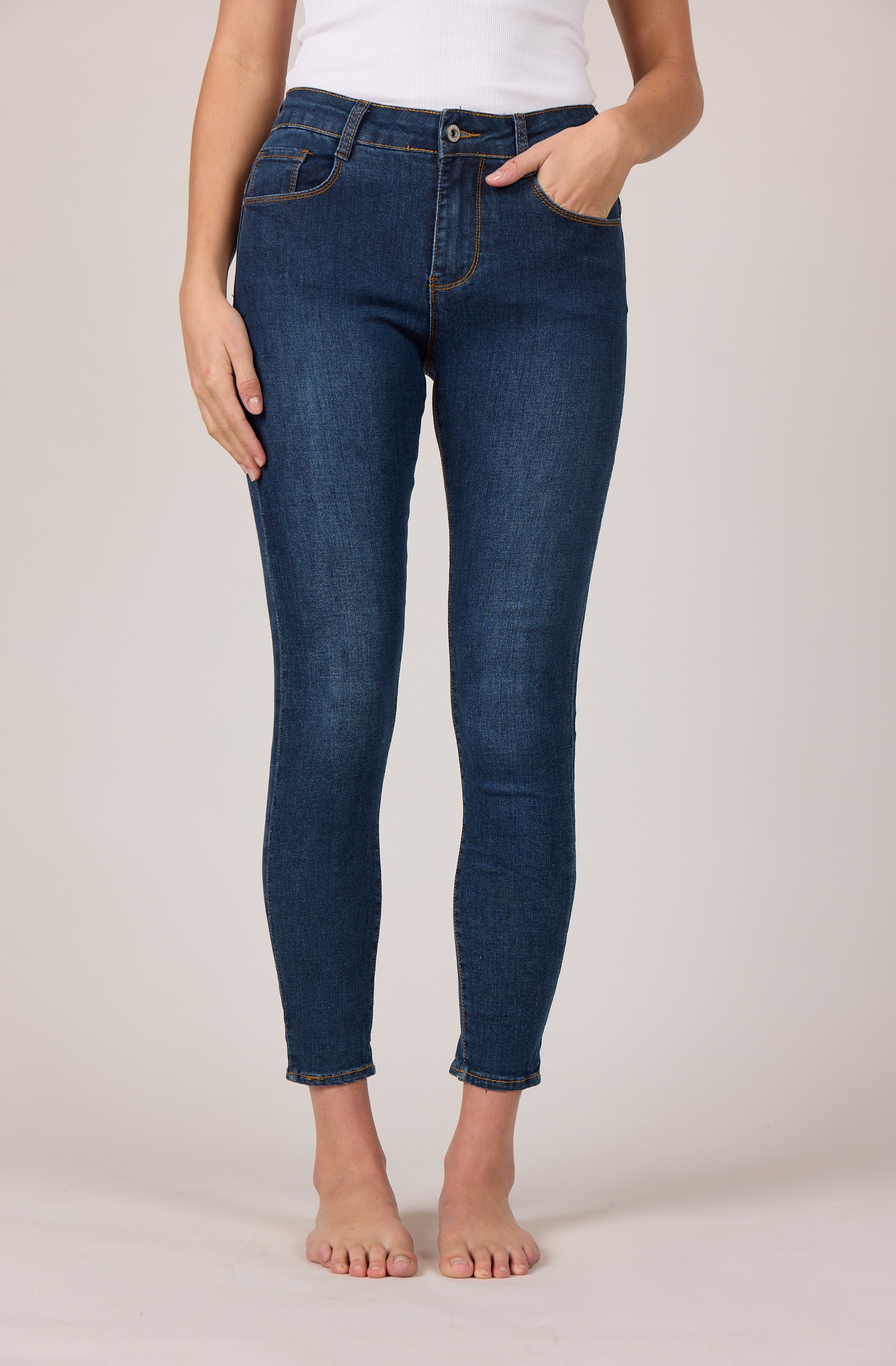 MARC LAUGE Bell Slim Fit Jeans DENIM/TWILL 9696 BLUE DENIM USED