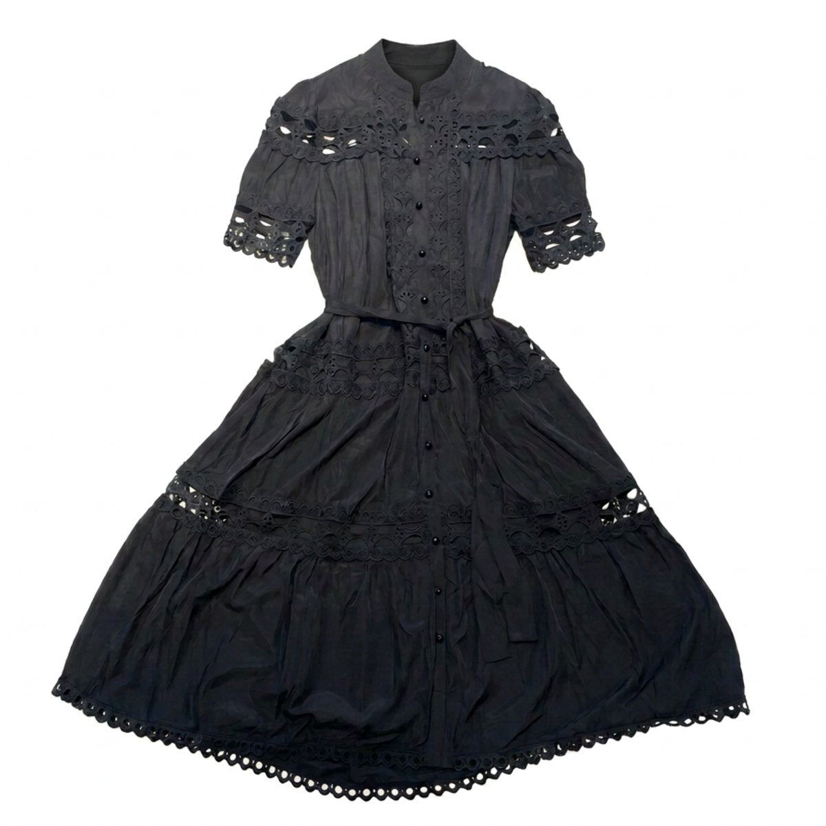 MOONDUST BIG LACE DRESS DRESS/JUMPSUIT 80 BLACK