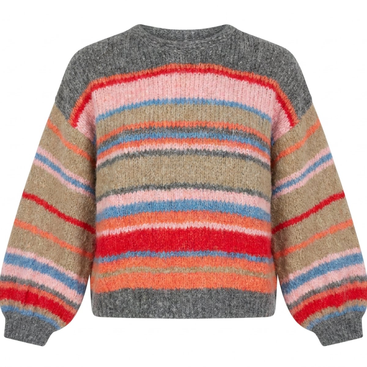 MOONDUST BIG STRIPE KNIT KNITWEAR 253 LIGHT GREY