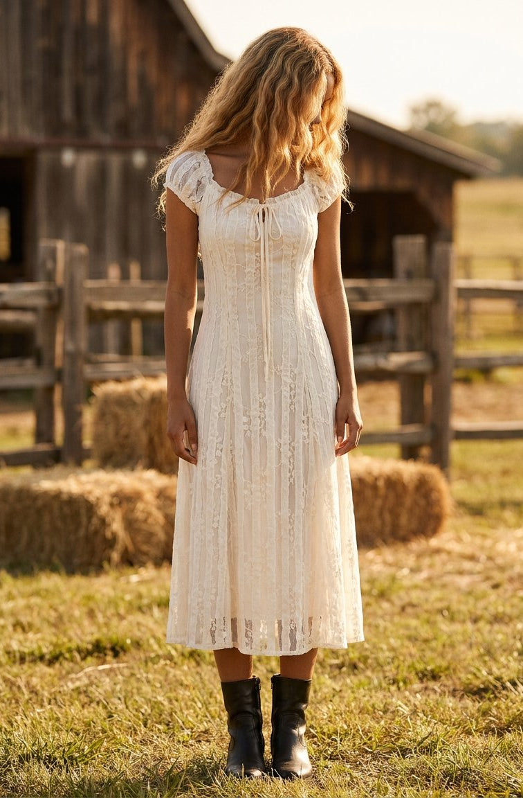 MARC LAUGE BOHEME PUFF DRESS DRESS/JUMPSUIT 20 OFF WHITE