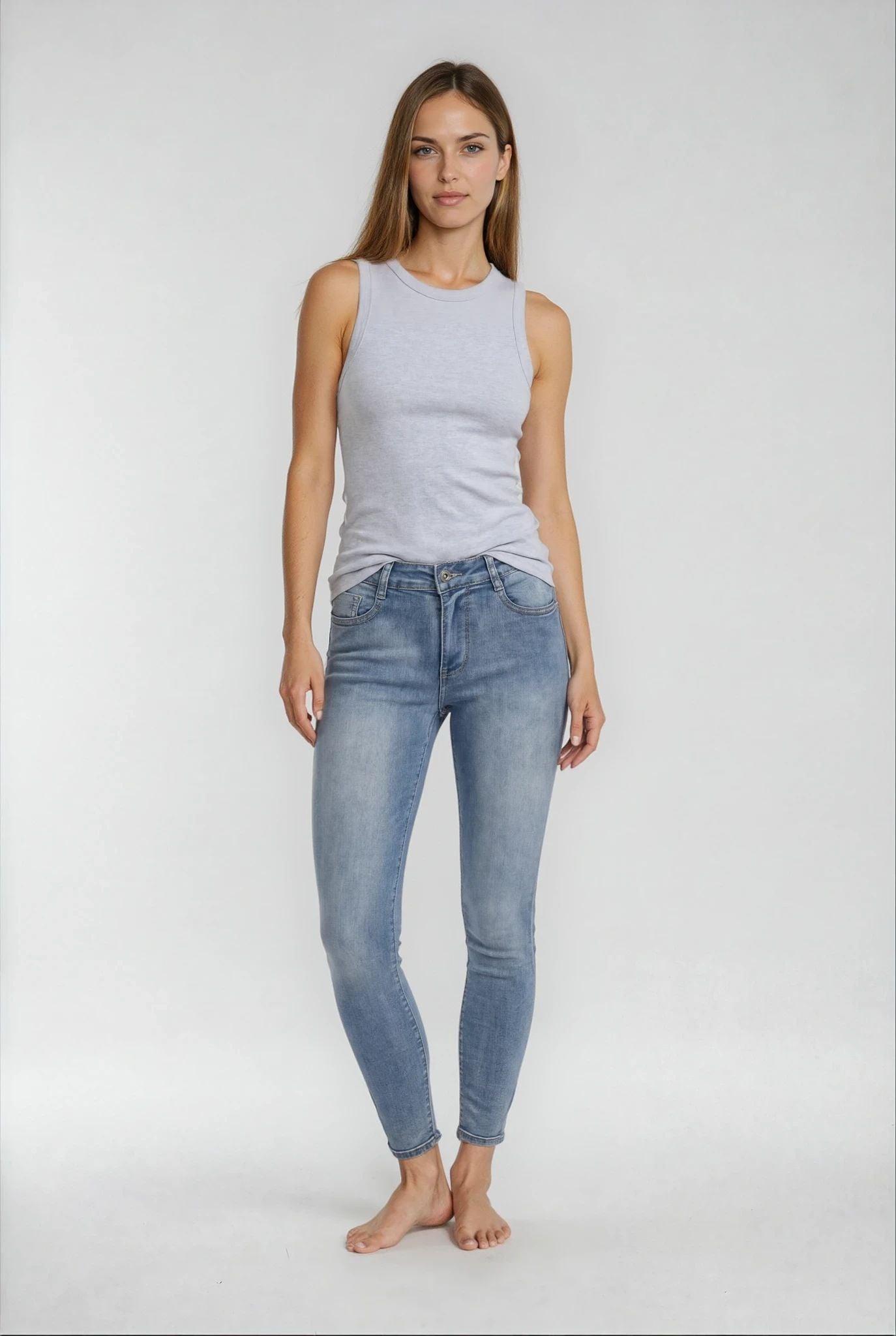 MAPP BOW BASIC W/OUT BOW DENIM JEANS DENIM/TWILL 9196 LIGHT BLUE USED