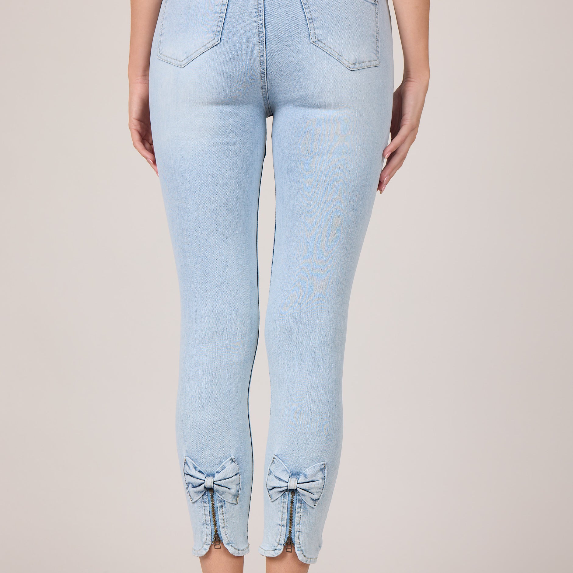 MAPP BOW DENIM JEANS DENIM/TWILL 899699 LIGHT BLUE USED