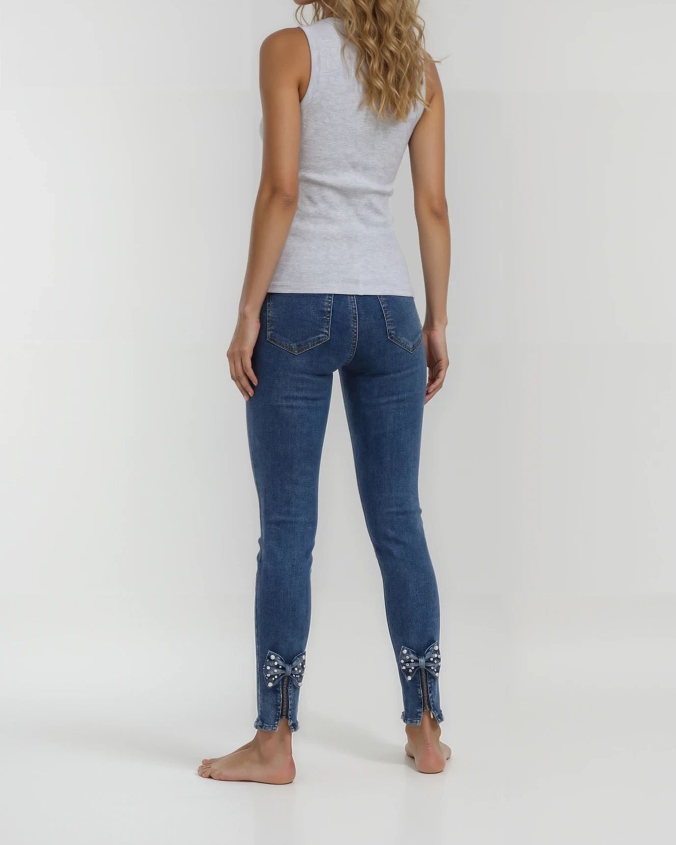 MAPP Bow Pearl Denim Jeans DENIM/TWILL 9396 DENIM USED