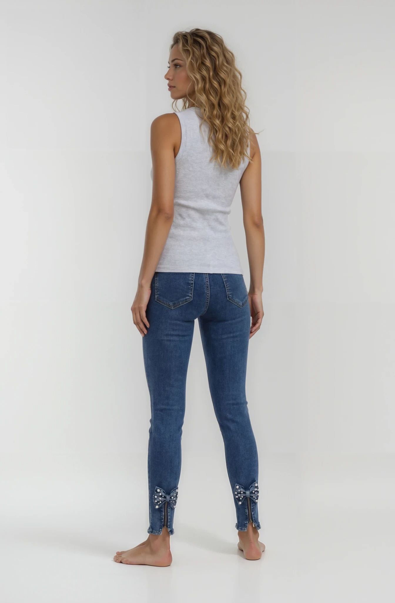 MAPP Bow Pearl Denim Jeans DENIM/TWILL 9396 DENIM USED