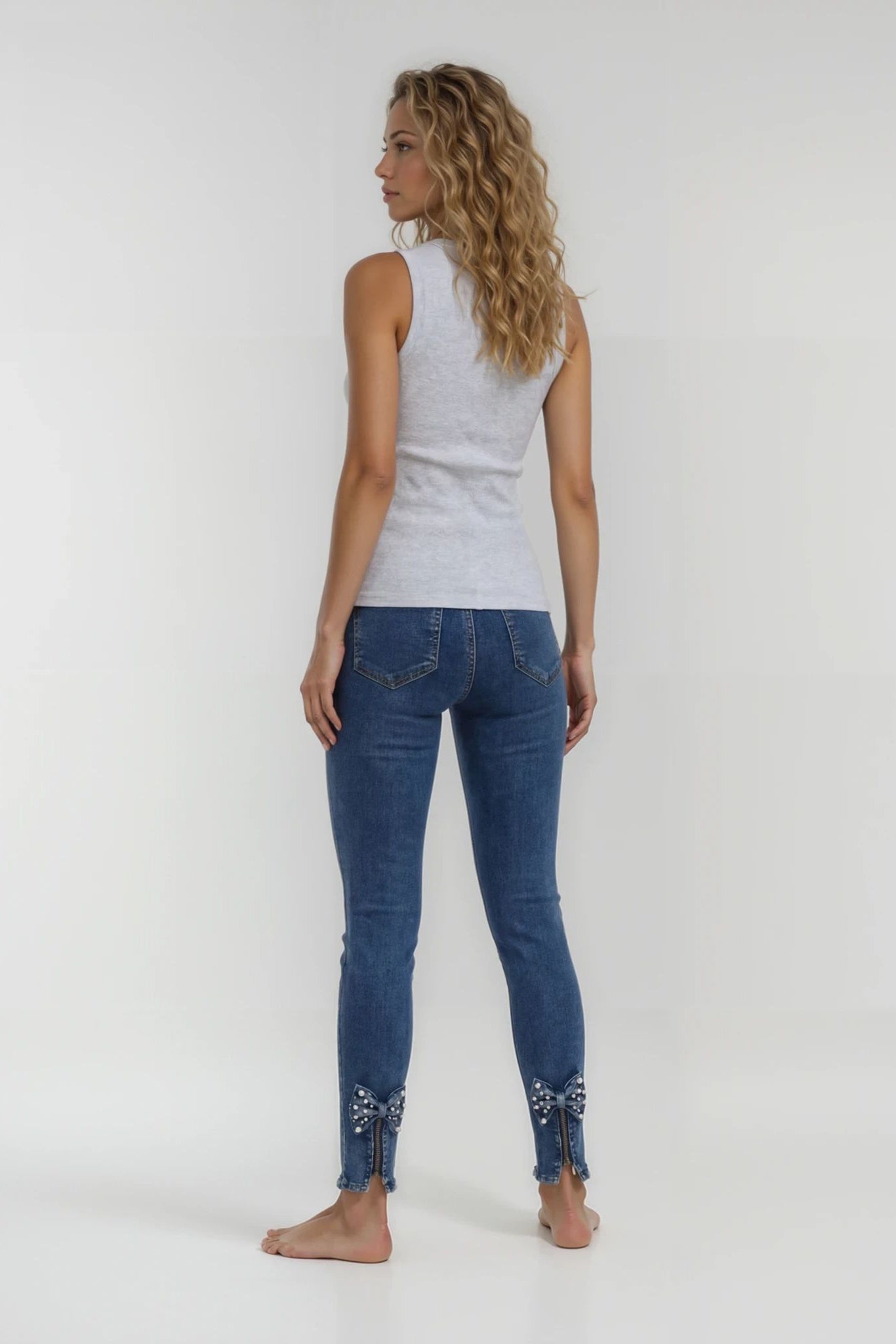 MAPP Bow Pearl Denim Jeans DENIM/TWILL 9396 DENIM USED