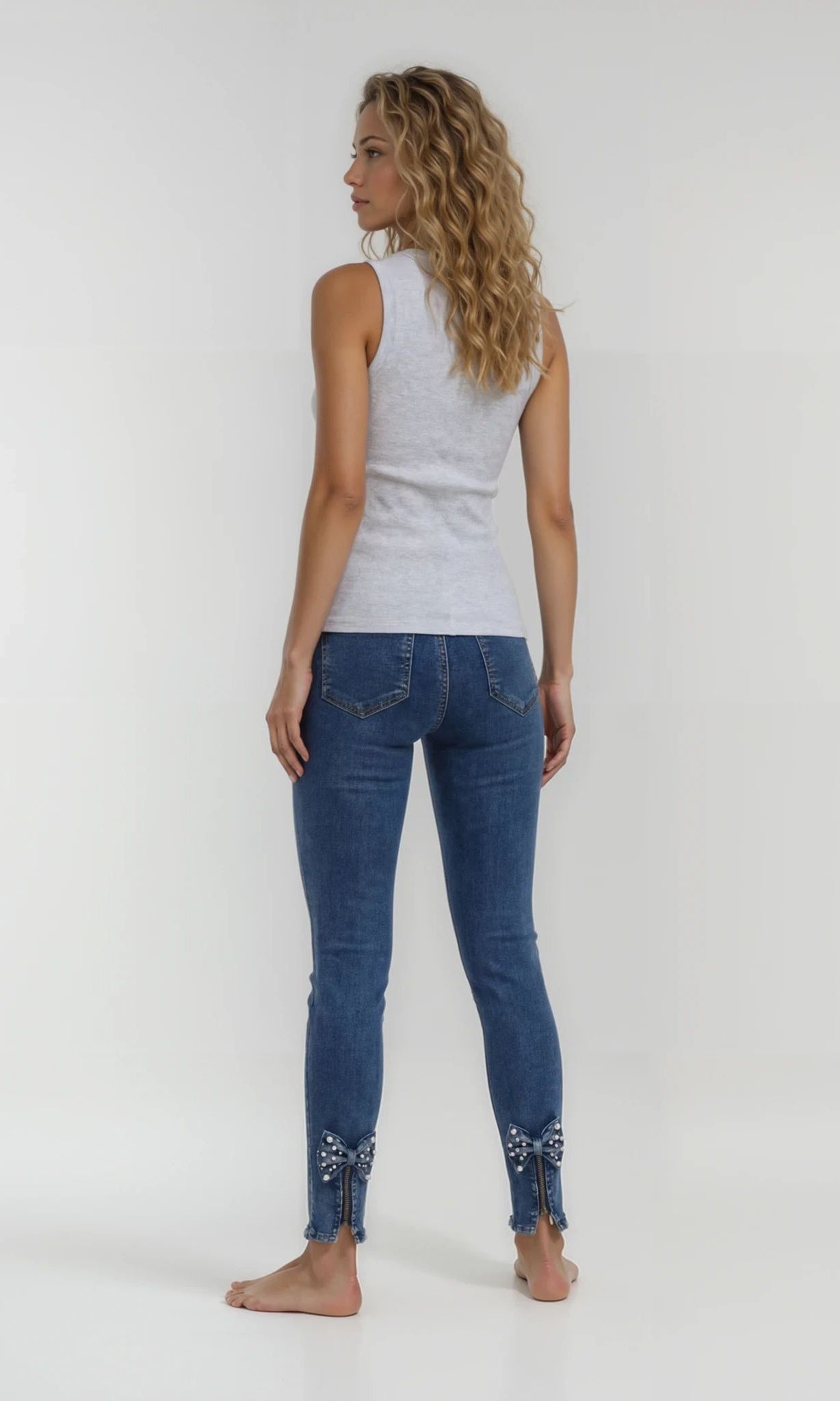 MAPP Bow Pearl Denim Jeans DENIM/TWILL 9396 DENIM USED