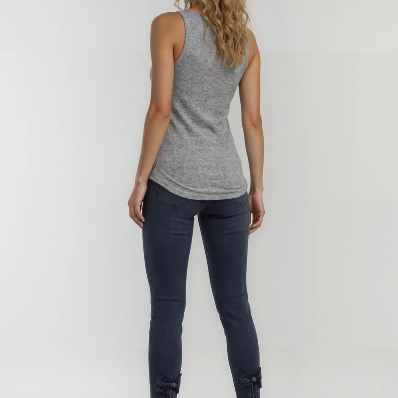 MAPP BOW TWILL JEANS DENIM/TWILL 104 NAVY