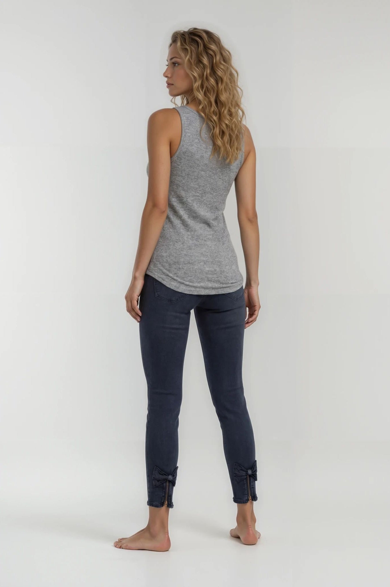 MAPP BOW TWILL JEANS DENIM/TWILL 104 NAVY