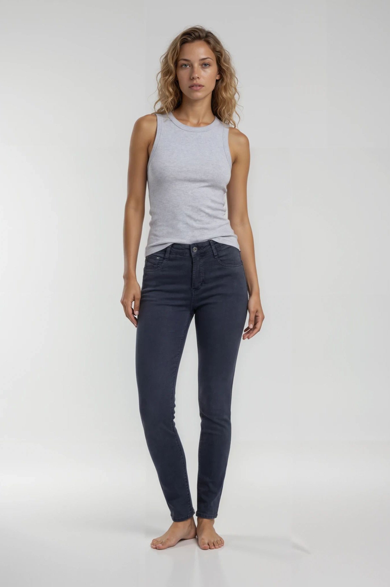 MAPP BOW TWILL JEANS DENIM/TWILL 104 NAVY