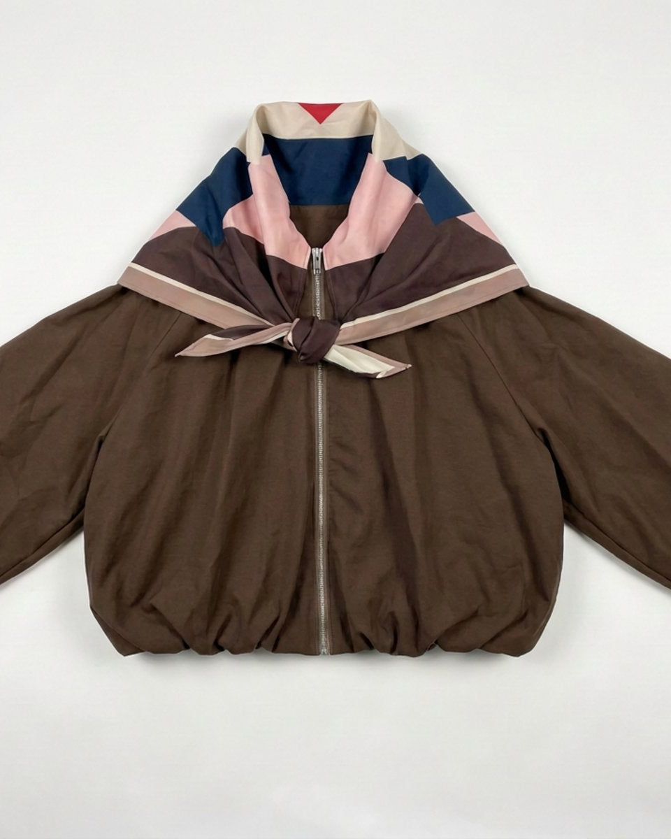 MOONDUST BUMPER SCARF JACKET OUTERWEAR 129 CHOCOLATE