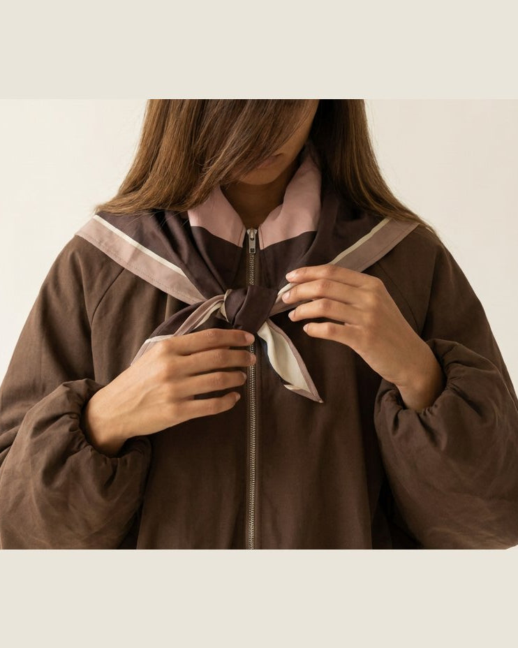 MOONDUST BUMPER SCARF JACKET OUTERWEAR 129 CHOCOLATE