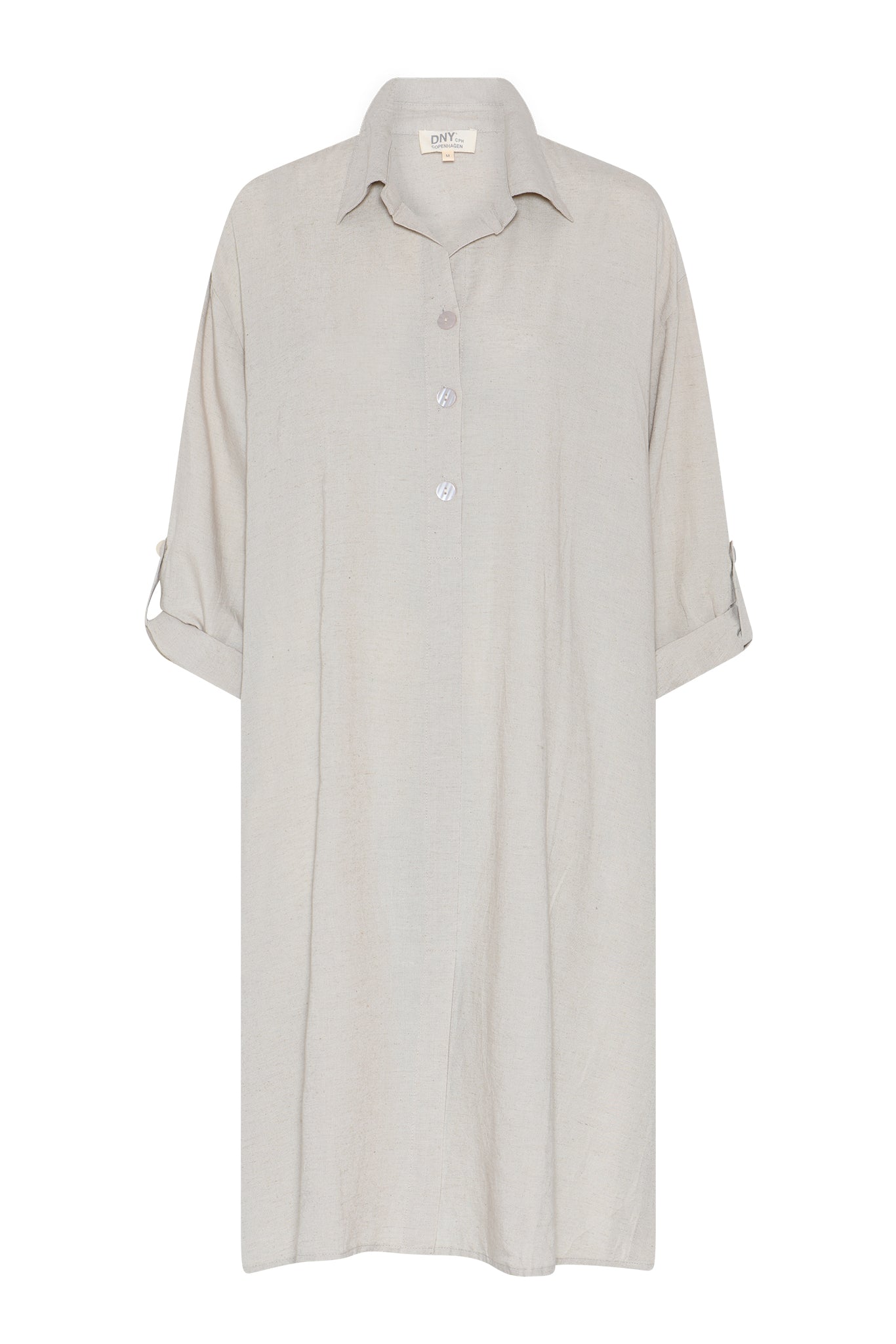 DNYcph BUTTON DRESS LINEN 27 SAND