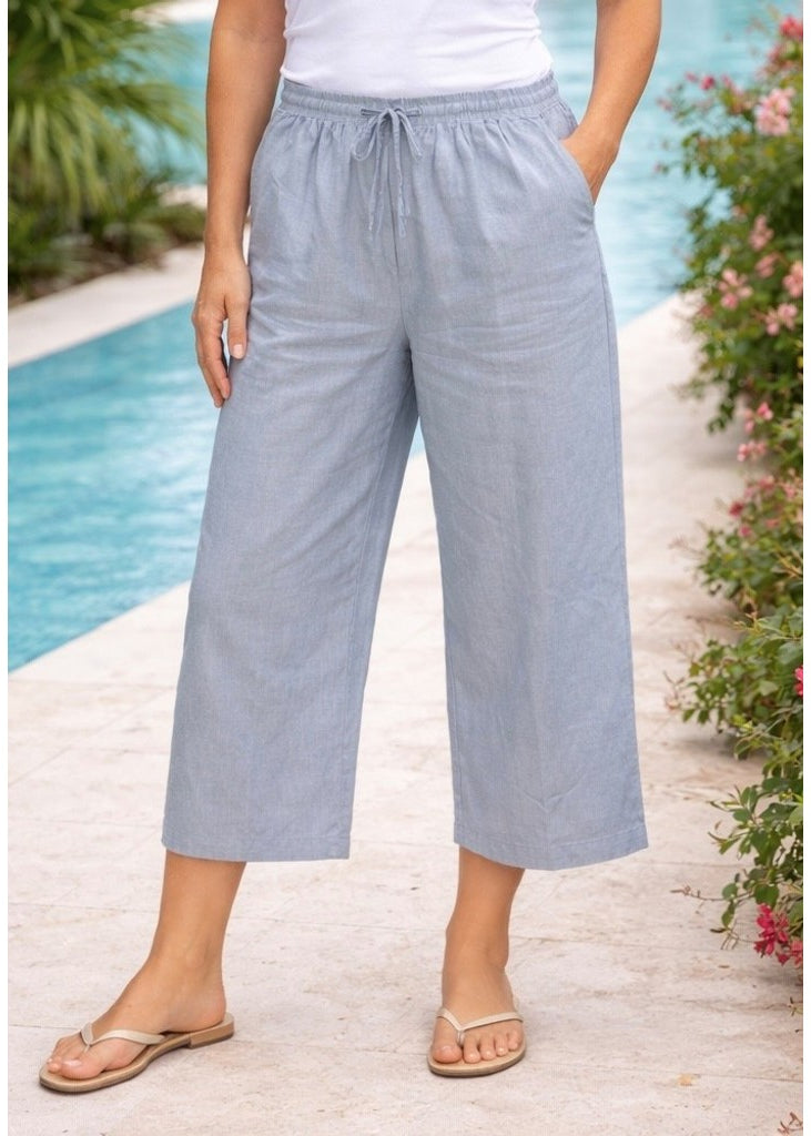 M JEANS Bella Cotton Wide 7/8 Leg Pant PANTS 107 SOFT BLUE