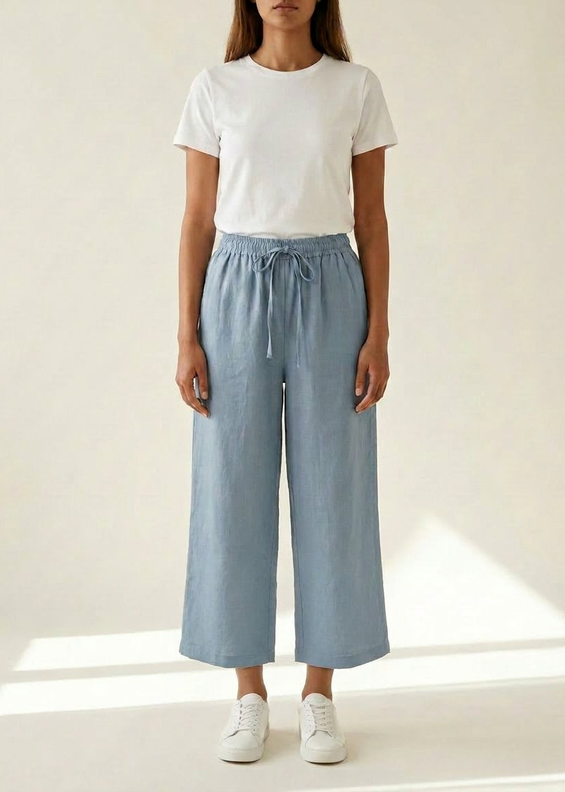 M JEANS Bella Cotton Wide 7/8 Leg Pant PANTS 107 SOFT BLUE