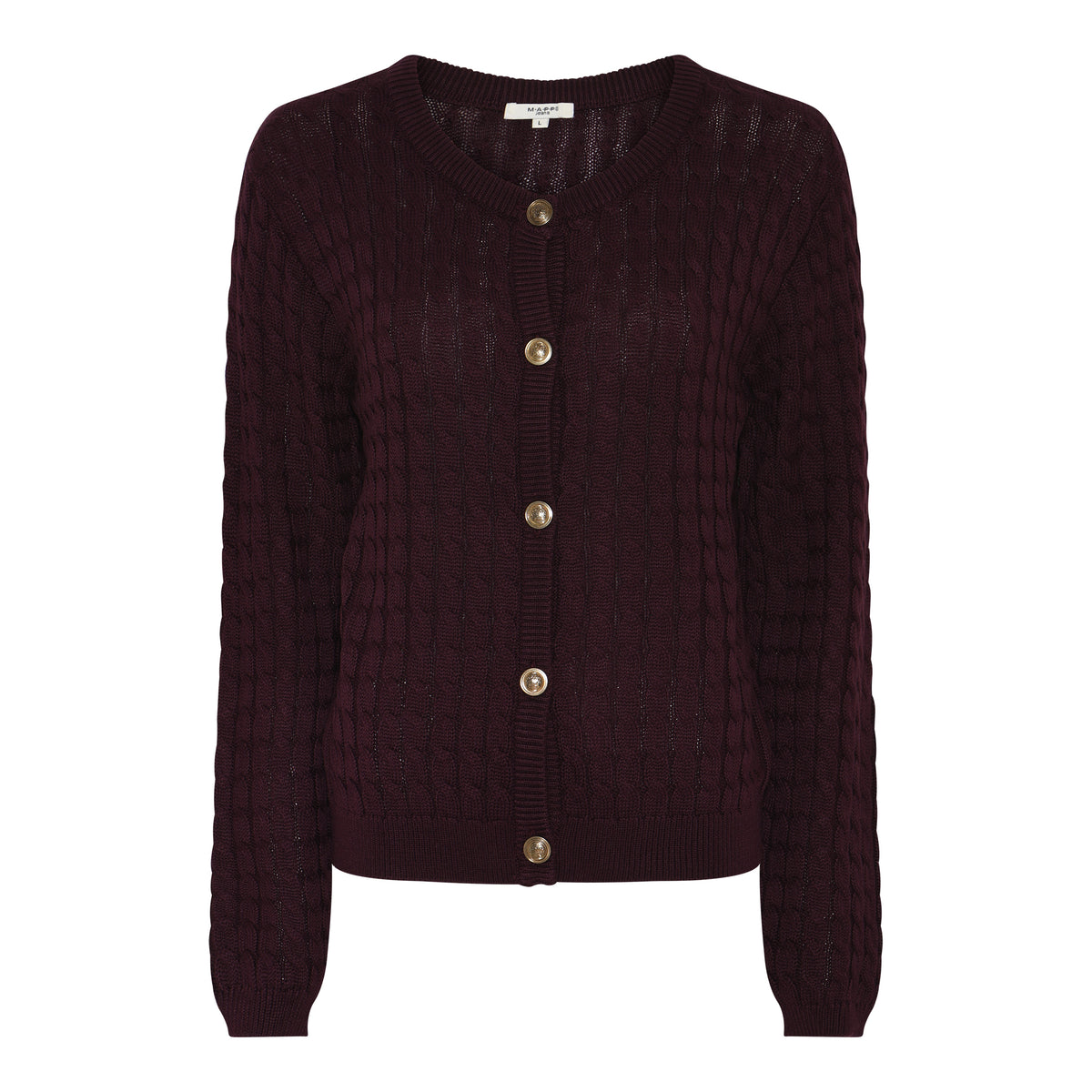 MAPP CABEL CARDIGAN KNITWEAR 400 BORDEAUX