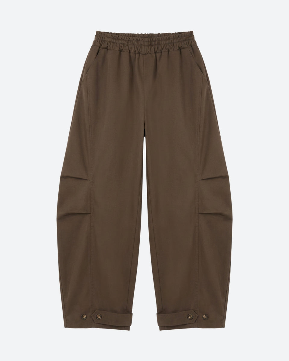 M JEANS CAMOU BARREL PANTS 129 CHOCOLATE