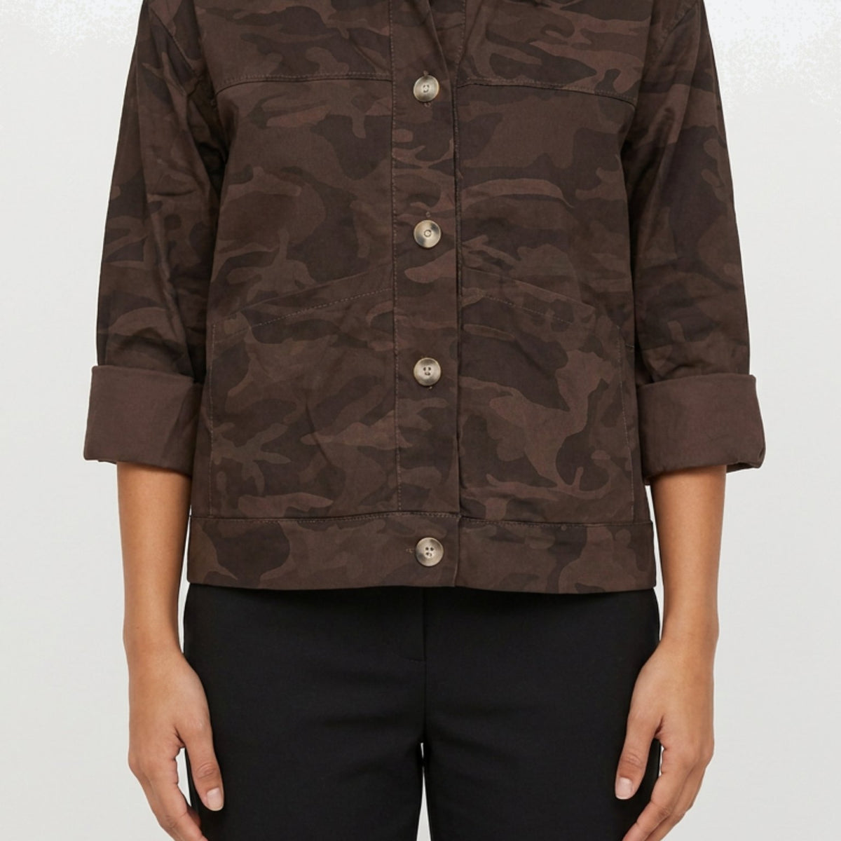 M JEANS CAMOU JACKET OUTERWEAR 129 CHOCOLATE