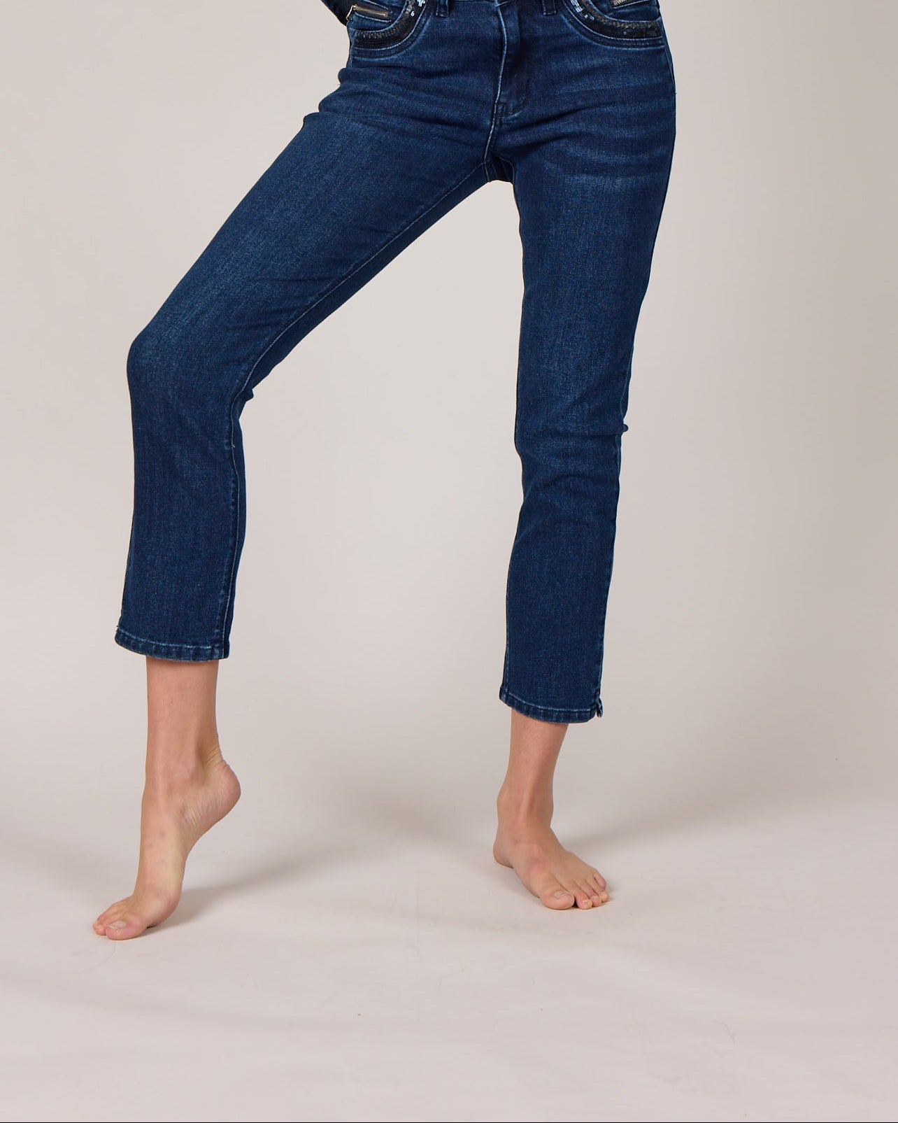 MARC LAUGE CHANELLI 7/8 JEANS DENIM/TWILL 989699 HI-TECH USED DARK BLUE