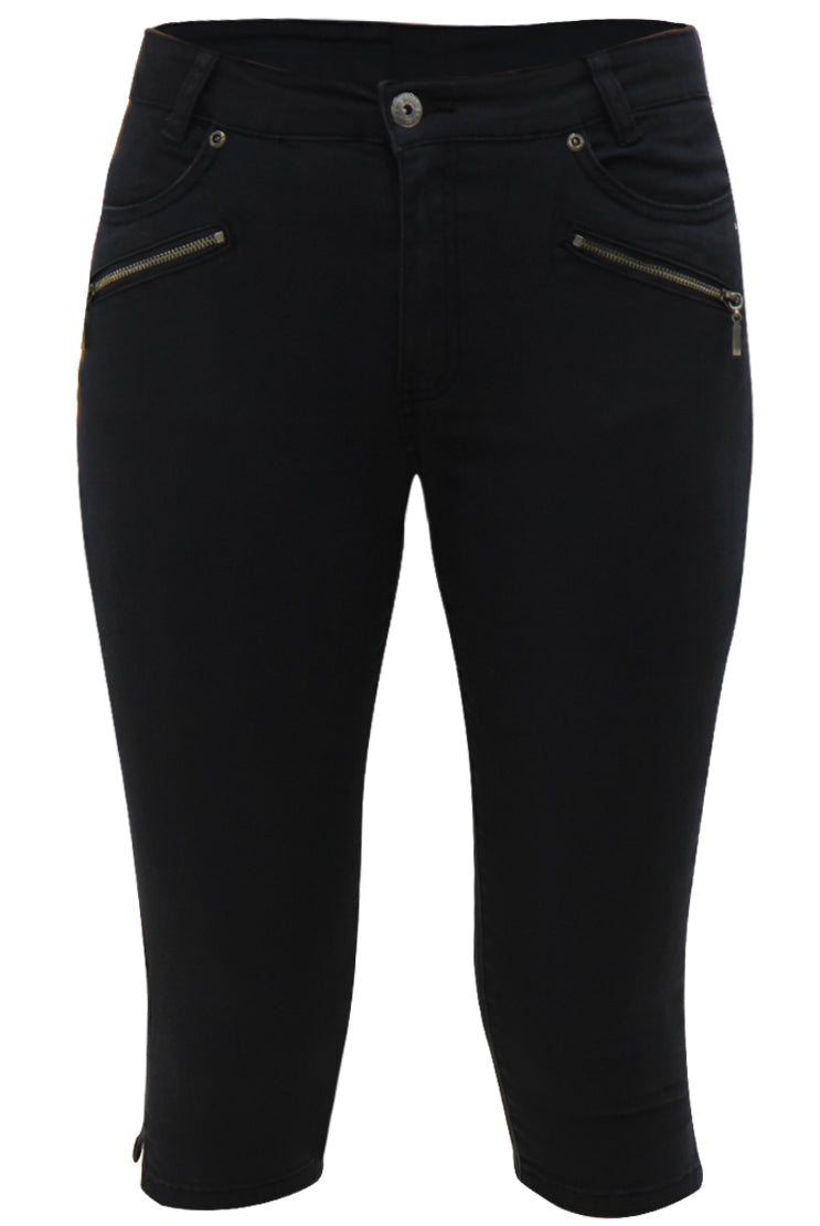 MARC LAUGE CHANNE PIRAT TWILL JEANS PANTS 3/4 80 BLACK