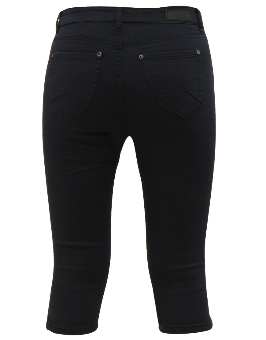 MARC LAUGE CHANNE PIRAT TWILL JEANS PANTS 3/4 80 BLACK