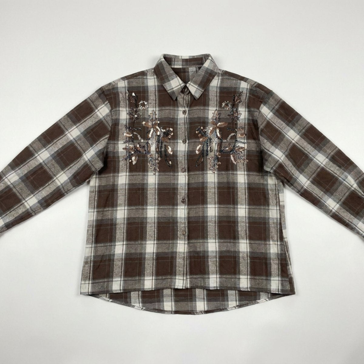 MOONDUST CHECK SHIRT BLOUSE/SHIRT 129 CHOCOLATE