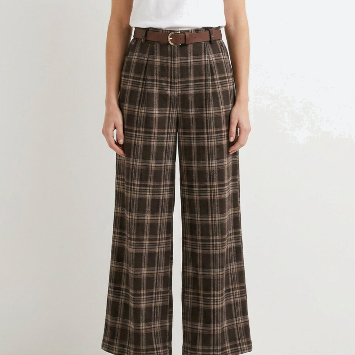 MOONDUST CHECK WIDE PANT PANTS 129 CHOCOLATE