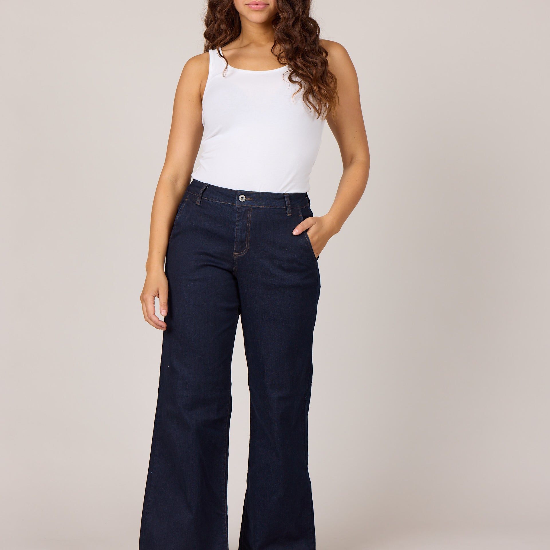 DNYcph CHINO FLARE DENIM JEANS DENIM/TWILL 98 DARK BLUE