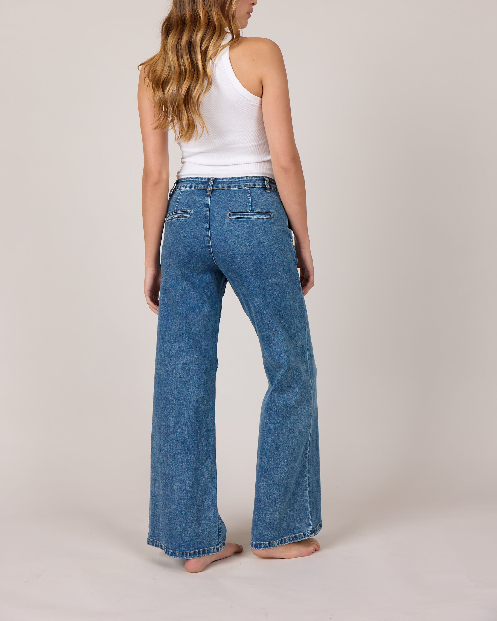 MARC LAUGE Chino Flare Denim Jeans DENIM/TWILL 9196 LIGHT BLUE USED