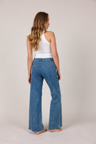 MARC LAUGE CHINO FLARE DENIM JEANS DENIM/TWILL 9196 LIGHT BLUE USED