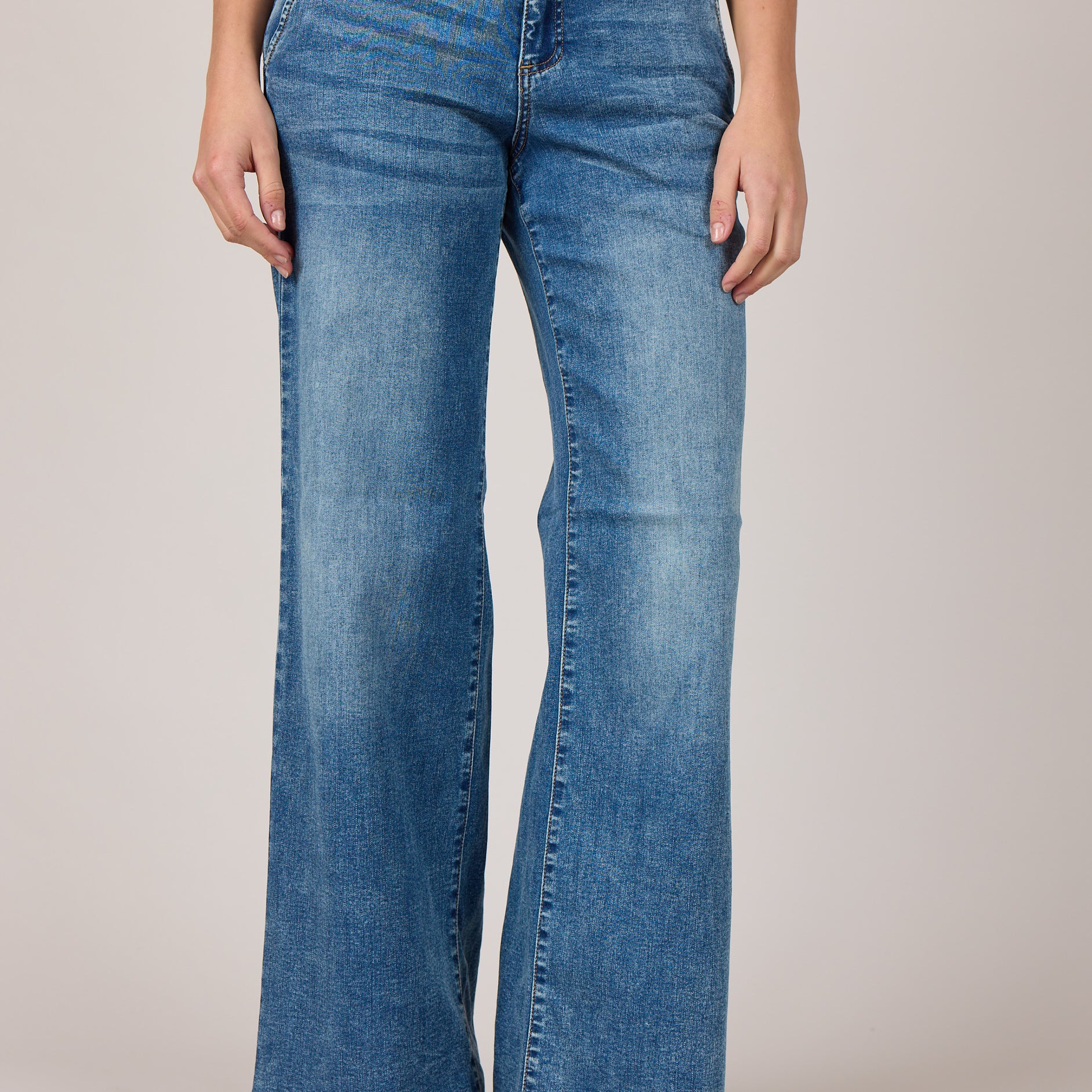 MARC LAUGE CHINO FLARE DENIM JEANS DENIM/TWILL 9196 LIGHT BLUE USED