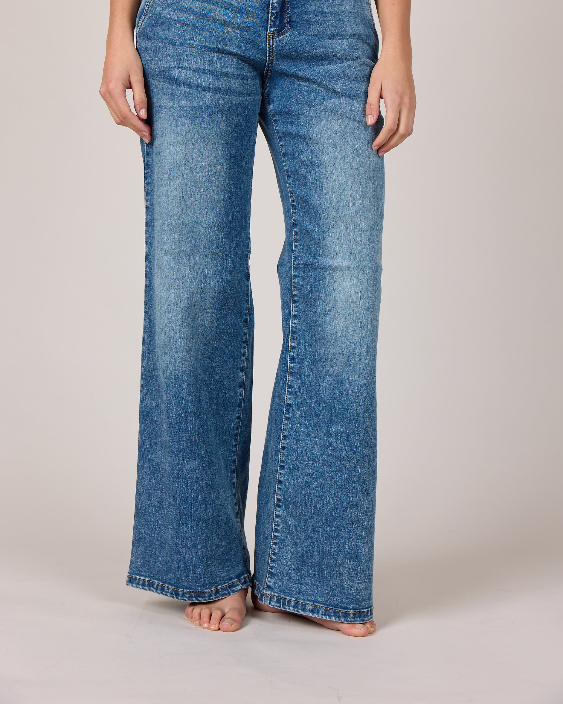 MARC LAUGE Chino Flare Denim Jeans DENIM/TWILL 9196 LIGHT BLUE USED